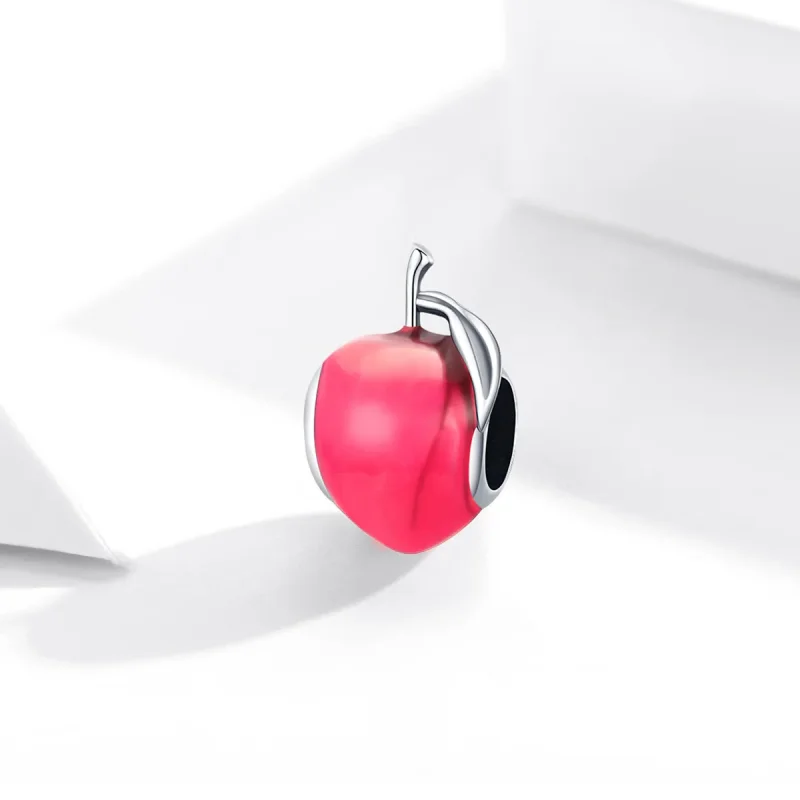 (image for) Pandora Style Silver Charm, Lovely Peach, Pink Enamel - SCC1834 - View 2