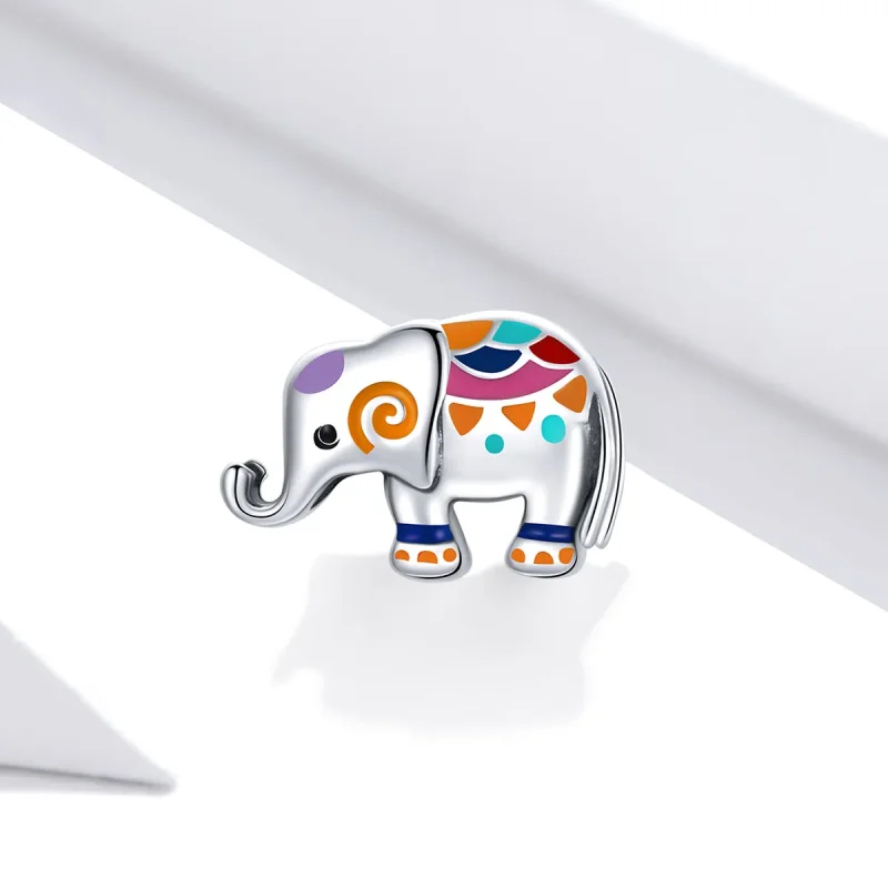 (image for) Pandora Style Silver Charm, Lucky Elephant, Multicolor Enamel - SCC1790 - View 2