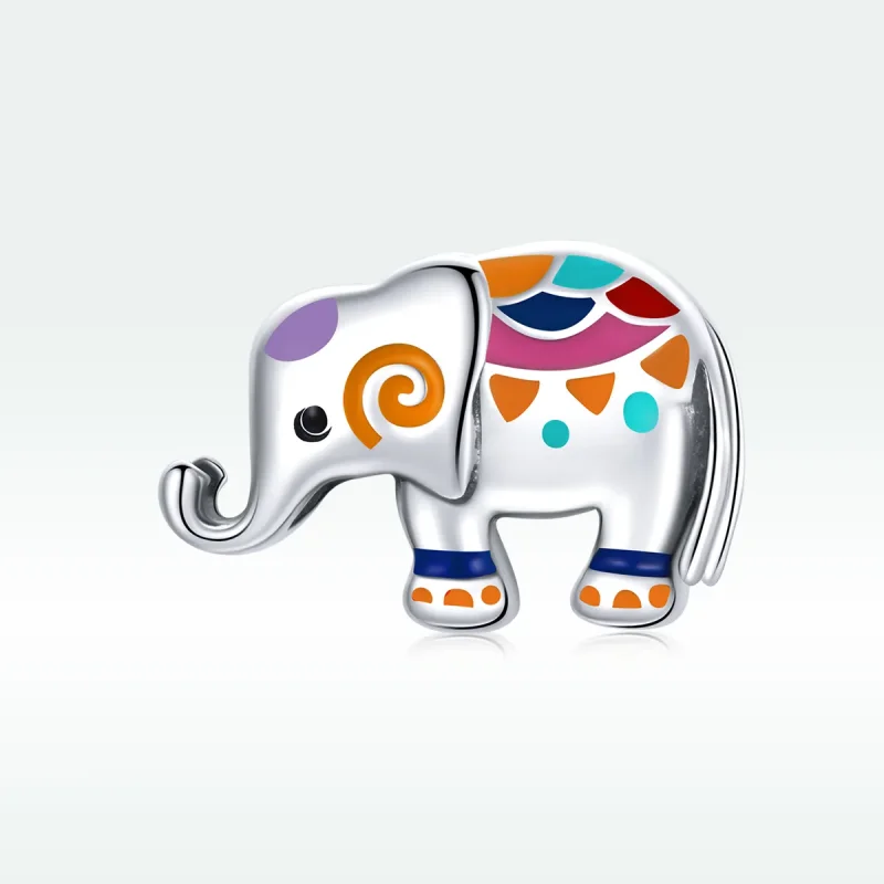 (image for) Pandora Style Silver Charm, Lucky Elephant, Multicolor Enamel - SCC1790 - View 5