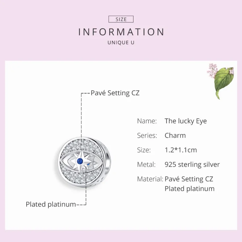 (image for) Pandora Style Silver Charm, Lucky Eye - SCC1368 - View 6