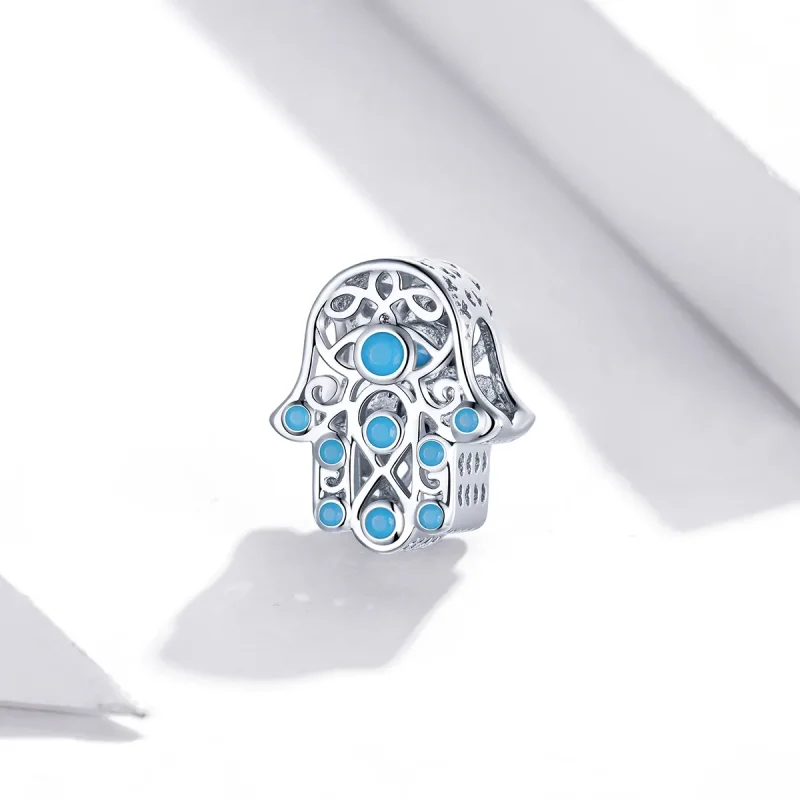 (image for) Pandora Style Silver Charm, Lucky Hand - SCC1757 - View 2