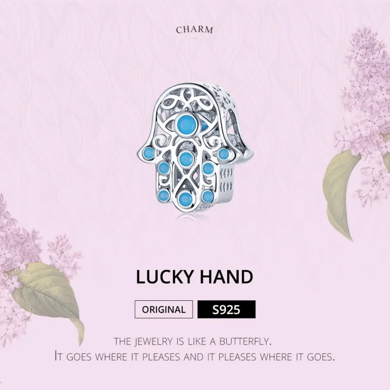 (image for) Pandora Style Silver Charm, Lucky Hand - SCC1757 - View 6