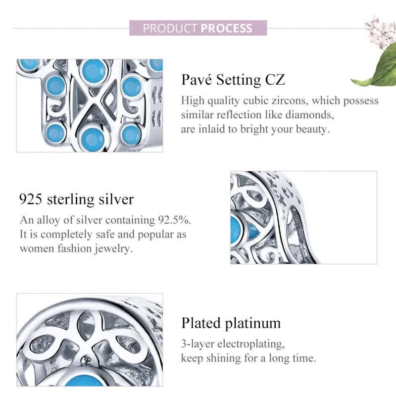 (image for) Pandora Style Silver Charm, Lucky Hand - SCC1757 - View 8