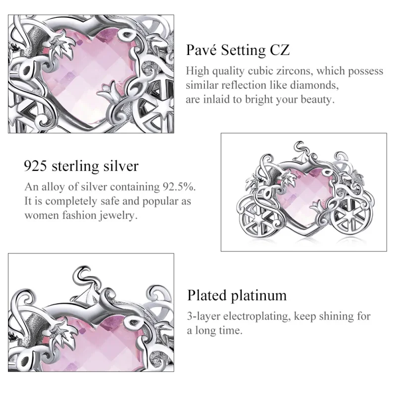 (image for) Pandora Style Silver Charm, Magic Carriage - BSC412 - View 7