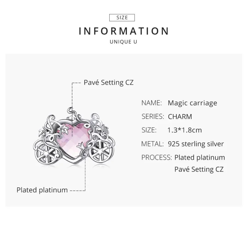 (image for) Pandora Style Silver Charm, Magic Carriage - BSC412 - View 8