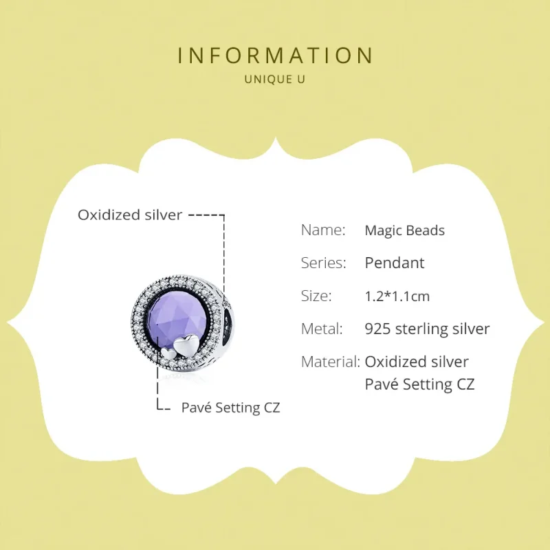 (image for) Pandora Style Silver Charm, Magic - SCC1817 - View 6