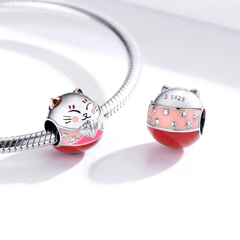 (image for) Pandora Style Silver Charm, Maneki Neko, Multicolor Enamel - SCC1341 - View 4