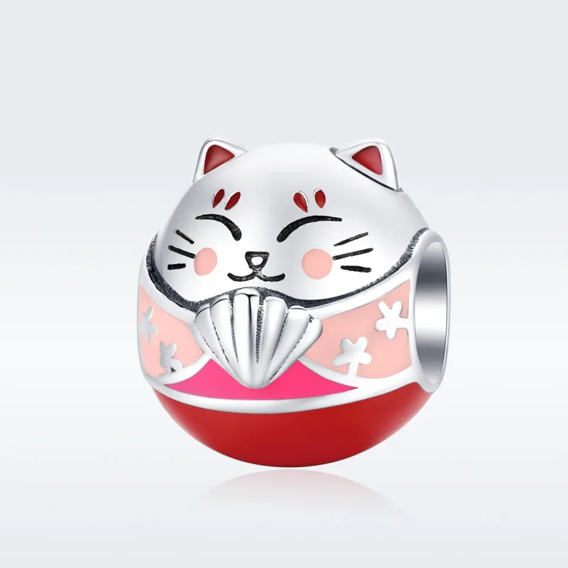 (image for) Pandora Style Silver Charm, Maneki Neko, Multicolor Enamel - SCC1341 - View 5