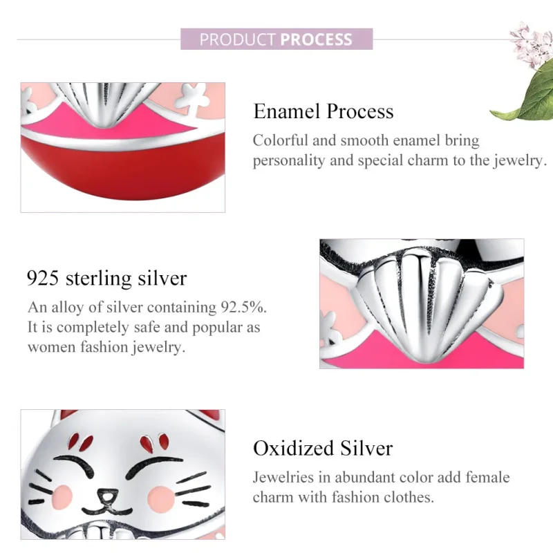 (image for) Pandora Style Silver Charm, Maneki Neko, Multicolor Enamel - SCC1341 - View 8