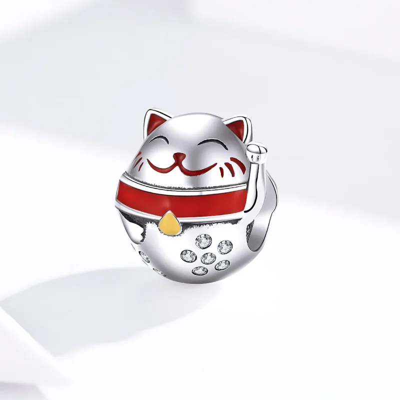 (image for) Pandora Style Silver Charm, Maneki Neko, Multicolor Enamel - SCC1374 - View 2