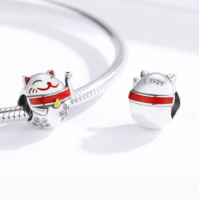 (image for) Pandora Style Silver Charm, Maneki Neko, Multicolor Enamel - SCC1374 - View 4
