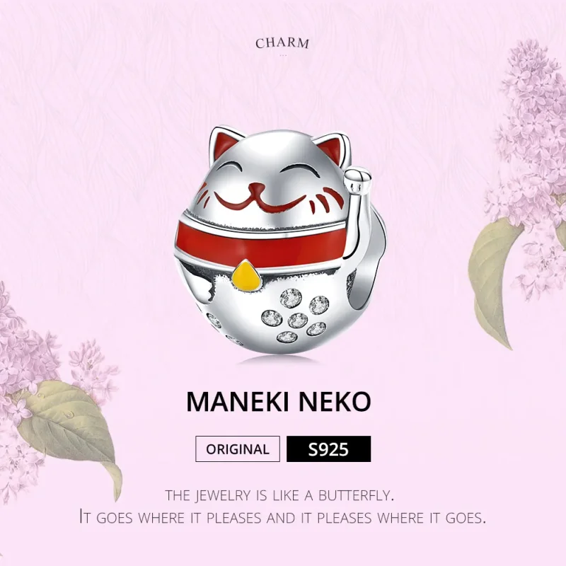 (image for) Pandora Style Silver Charm, Maneki Neko, Multicolor Enamel - SCC1374 - View 5