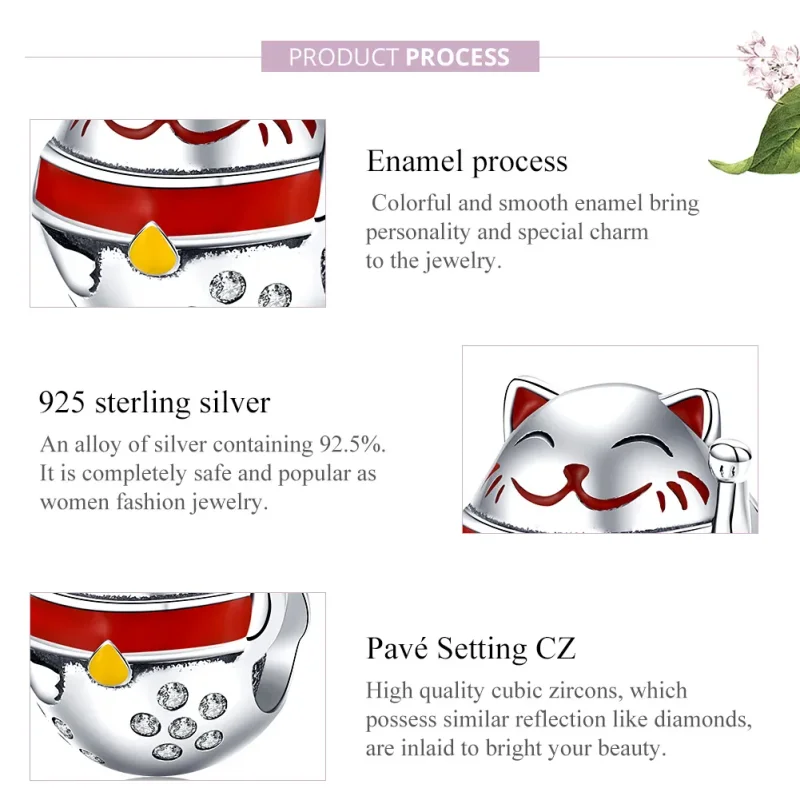 (image for) Pandora Style Silver Charm, Maneki Neko, Multicolor Enamel - SCC1374 - View 7