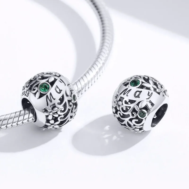 (image for) Pandora Style Silver Charm, May Birthstone - SCC1385-5 - View 2