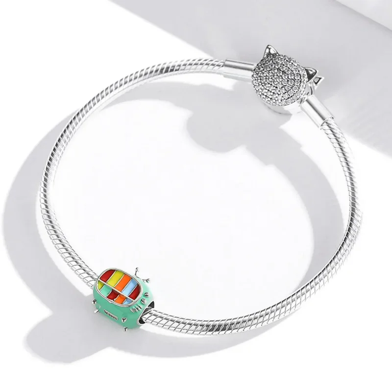 (image for) Pandora Style Silver Charm, Mini Color Tv, Multicolor Enamel - SCC1861 - View 3