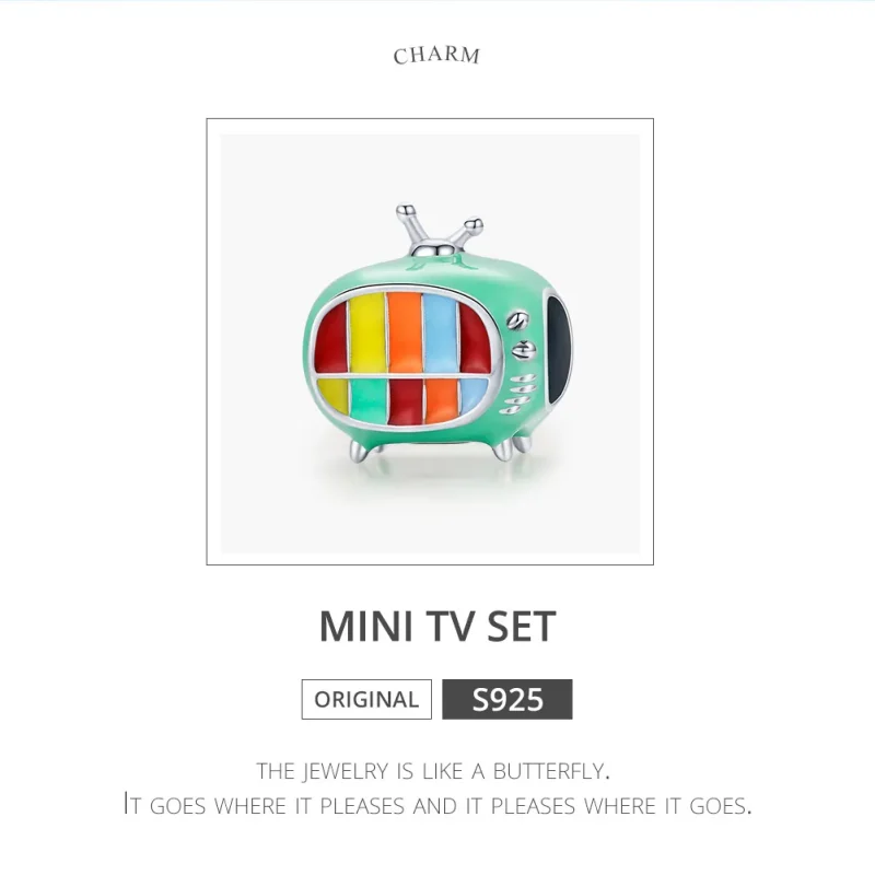 (image for) Pandora Style Silver Charm, Mini Color Tv, Multicolor Enamel - SCC1861 - View 6