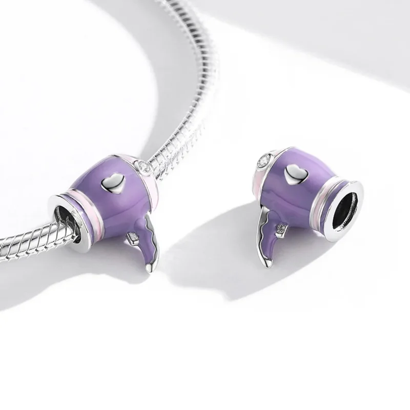 (image for) Pandora Style Silver Charm, Mini Hair Dryer, Multicolor Enamel - SCC1865 - View 3