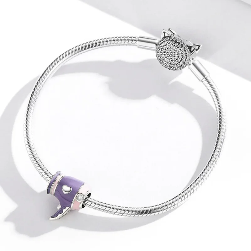 (image for) Pandora Style Silver Charm, Mini Hair Dryer, Multicolor Enamel - SCC1865 - View 4