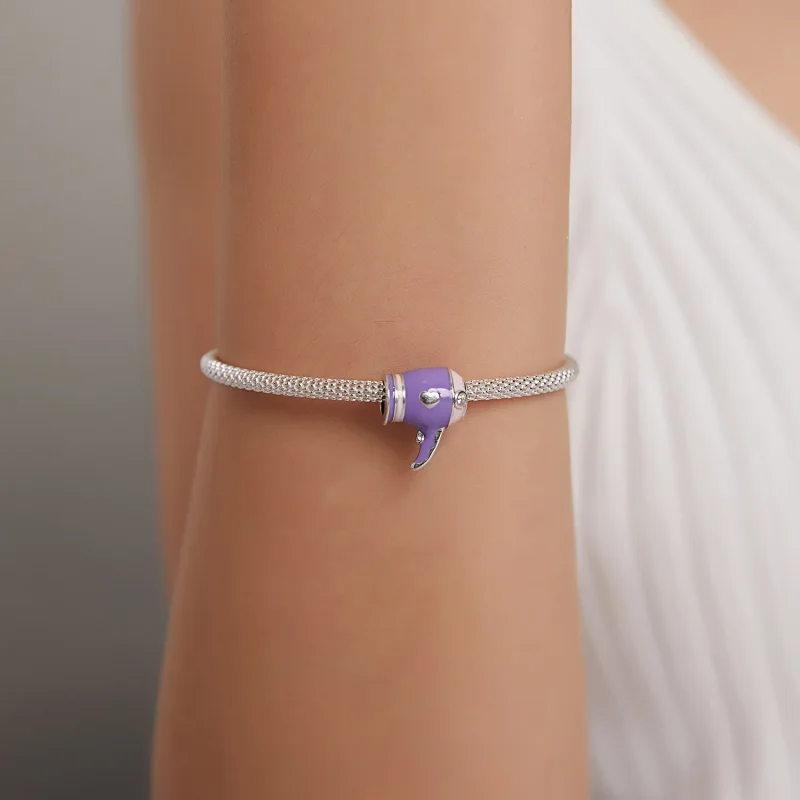 (image for) Pandora Style Silver Charm, Mini Hair Dryer, Multicolor Enamel - SCC1865 - View 5