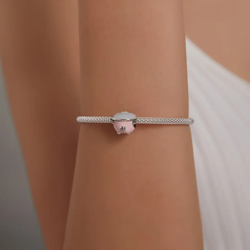 (image for) Pandora Style Silver Charm, Mini Rice Cooker, Pink Enamel - SCC1862 - View 5