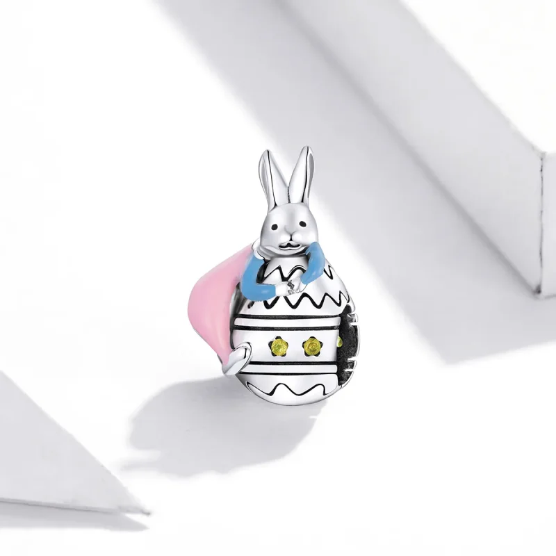(image for) Pandora Style Silver Charm, Miss Rabbit, Multicolor Enamel - SCC1754 - View 2