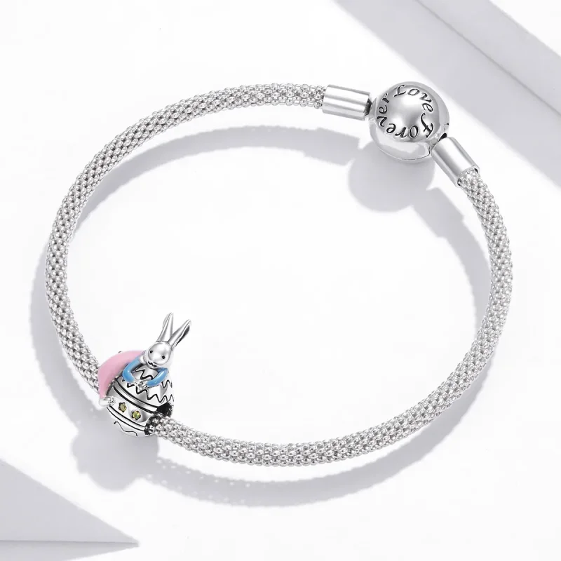 (image for) Pandora Style Silver Charm, Miss Rabbit, Multicolor Enamel - SCC1754 - View 3
