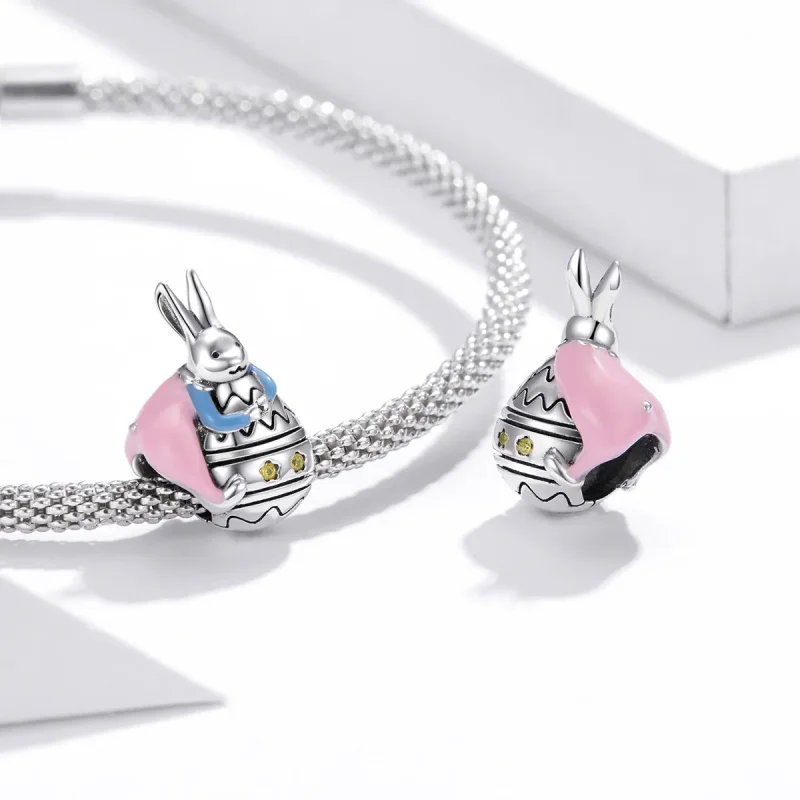 (image for) Pandora Style Silver Charm, Miss Rabbit, Multicolor Enamel - SCC1754 - View 4