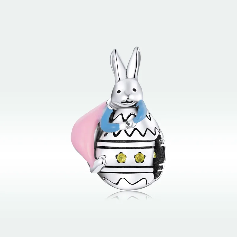 (image for) Pandora Style Silver Charm, Miss Rabbit, Multicolor Enamel - SCC1754 - View 5