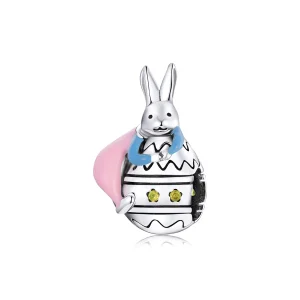 (image for) Pandora Style Silver Charm, Miss Rabbit, Multicolor Enamel - SCC1754