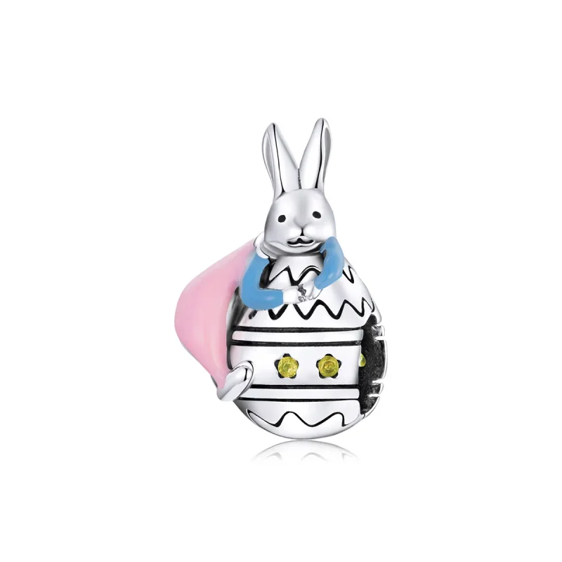 (image for) Pandora Style Silver Charm, Miss Rabbit, Multicolor Enamel - SCC1754 - Product Image