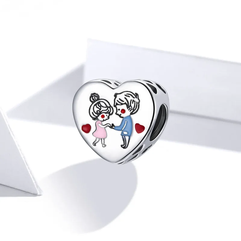 (image for) Pandora Style Silver Charm, Mom and Daughter, Multicolor Enamel - SCC1744 - View 2