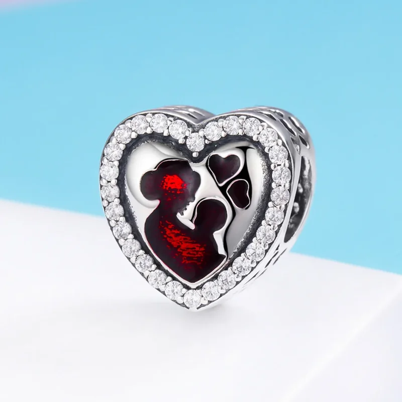 (image for) Pandora Style Silver Charm, Mom and Son, Red Enamel - SCC634 - View 5