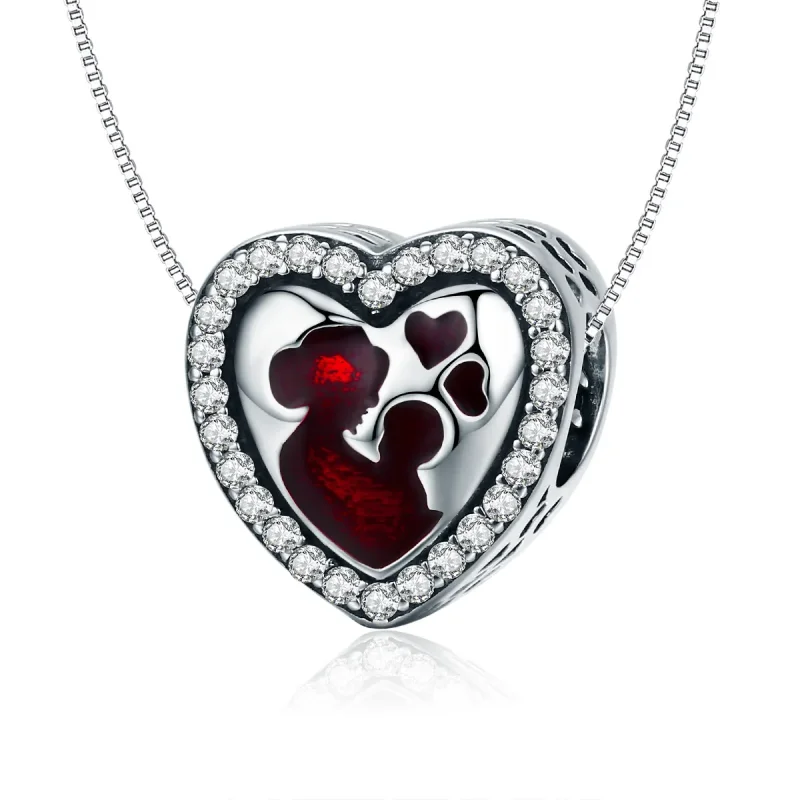 (image for) Pandora Style Silver Charm, Mom and Son, Red Enamel - SCC634 - View 7