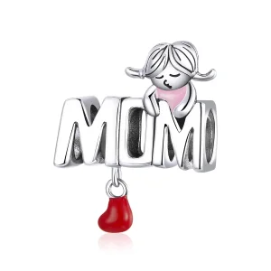 (image for) Pandora Style Silver Charm, Mom Letters, Multicolor Enamel - SCC1461