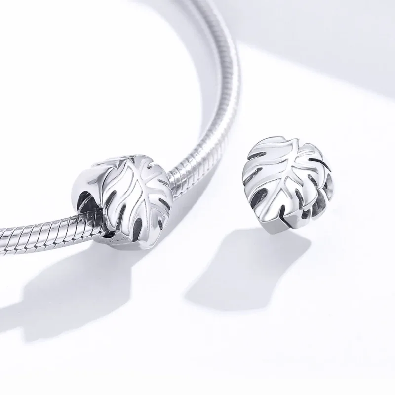 (image for) Pandora Style Silver Charm, Monstera Deliciosa - BSC141 - View 4