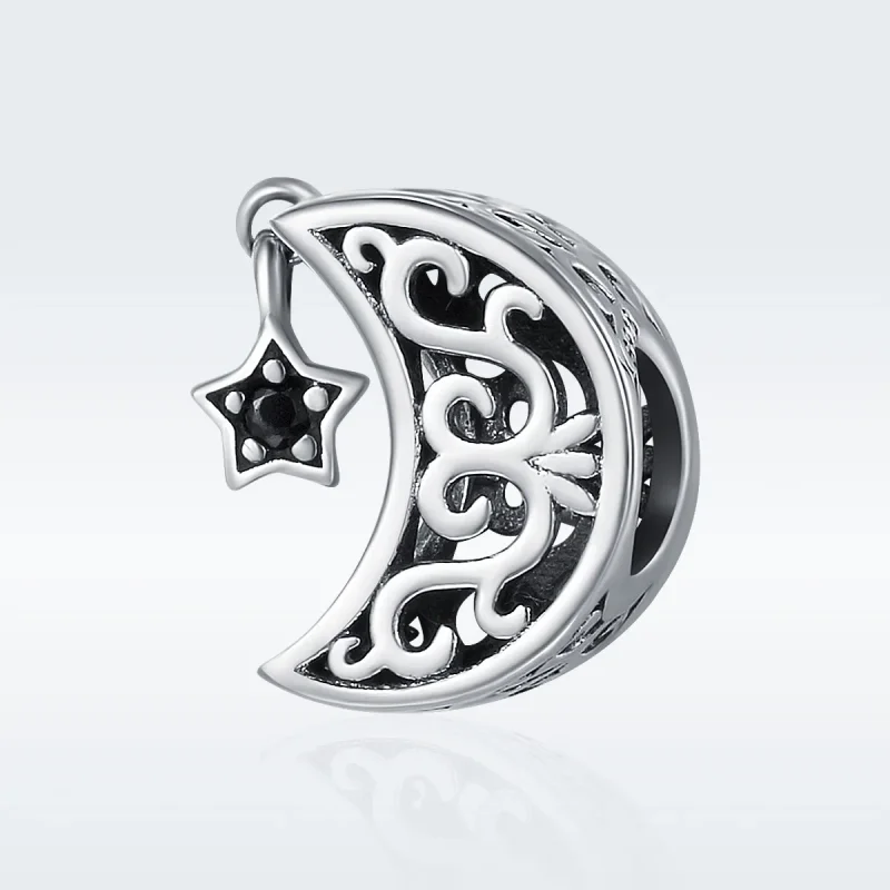 (image for) Pandora Style Silver Charm, Moon and Star - SCC483 - View 2