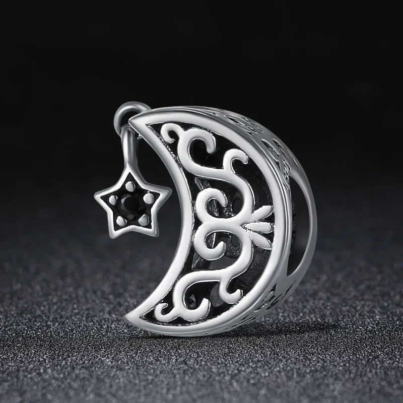 (image for) Pandora Style Silver Charm, Moon and Star - SCC483 - View 3