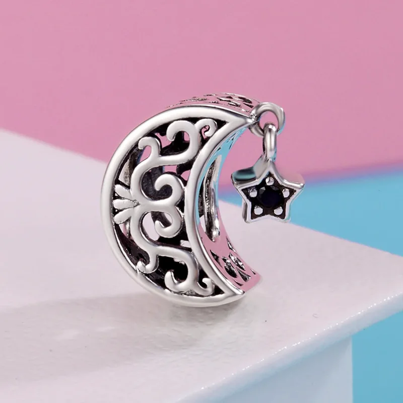 (image for) Pandora Style Silver Charm, Moon and Star - SCC483 - View 4