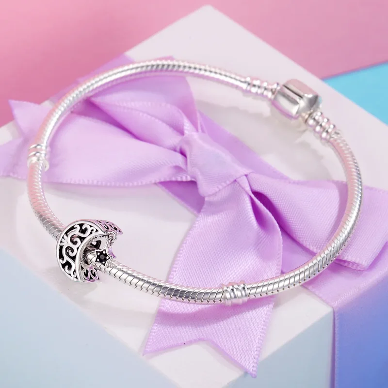 (image for) Pandora Style Silver Charm, Moon and Star - SCC483 - View 5