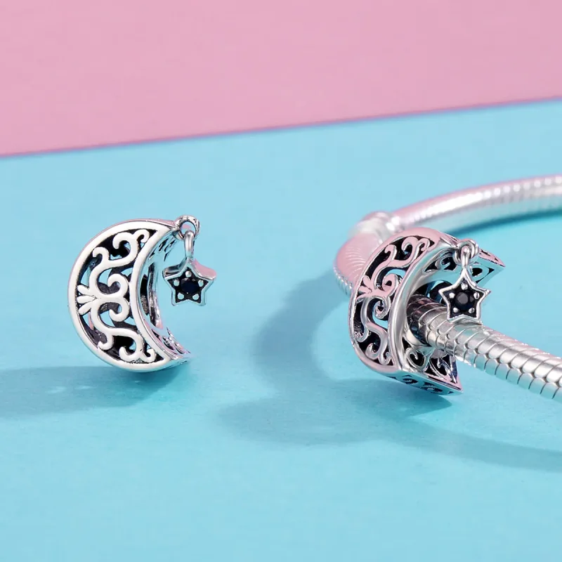 (image for) Pandora Style Silver Charm, Moon and Star - SCC483 - View 6