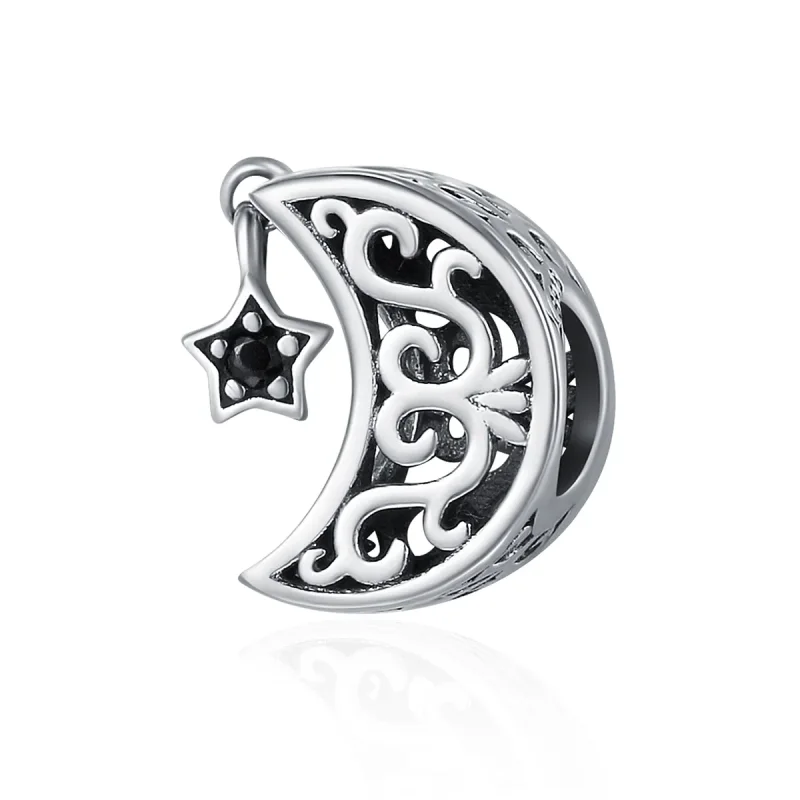 (image for) Pandora Style Silver Charm, Moon and Star - SCC483 - Product Image