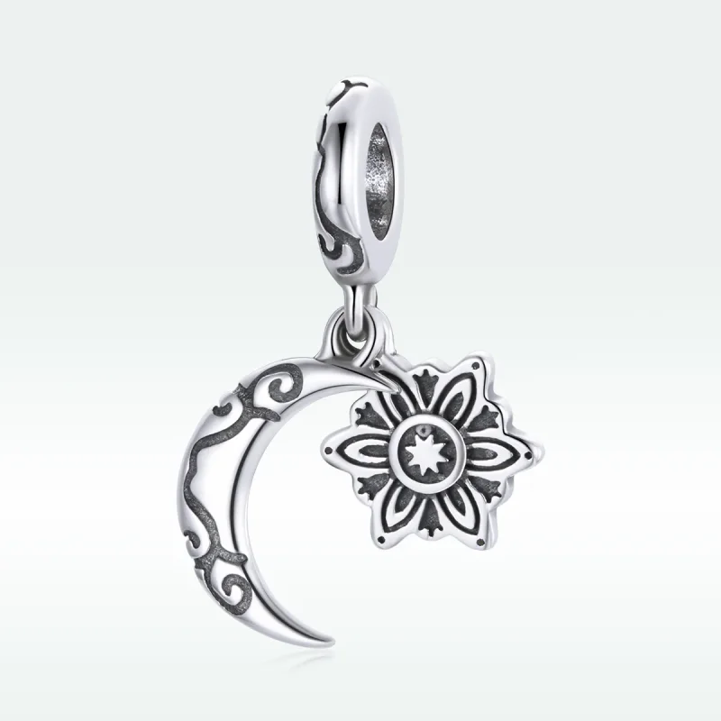 (image for) Pandora Style Silver Charm, Moon Lotus - SCC1826 - View 5