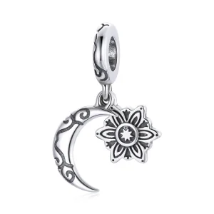 (image for) Pandora Style Silver Charm, Moon Lotus - SCC1826