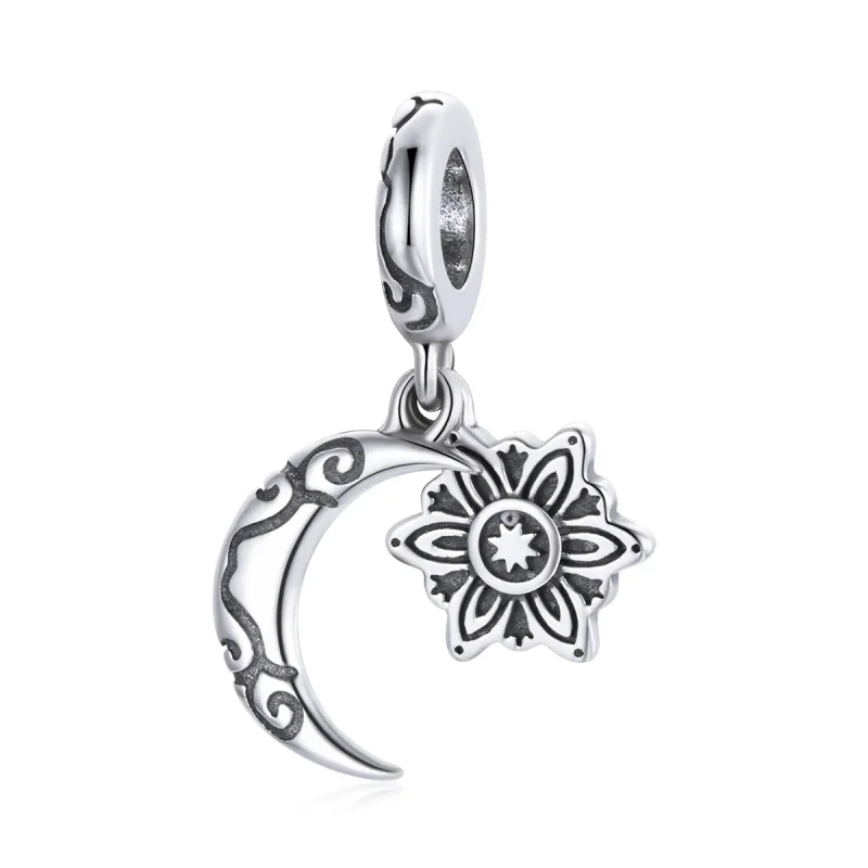 (image for) Pandora Style Silver Charm, Moon Lotus - SCC1826 - Product Image