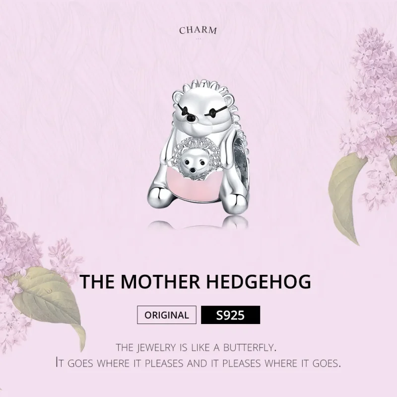 (image for) Pandora Style Silver Charm, Mother Hedgehog, Multicolor Enamel - BSC239 - View 6