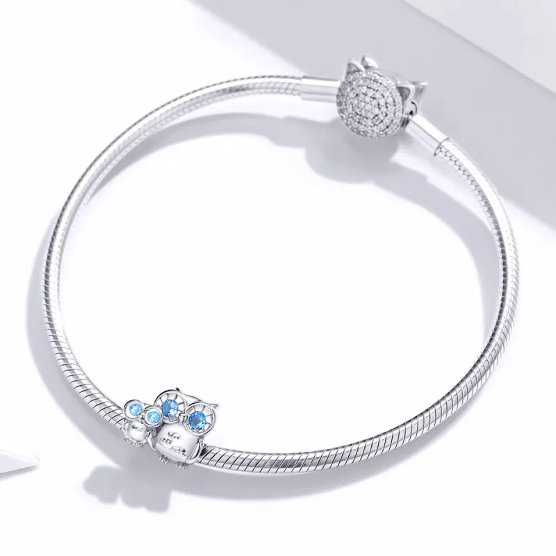 (image for) Pandora Style Silver Charm, Mother Owl - BSC238 - View 3