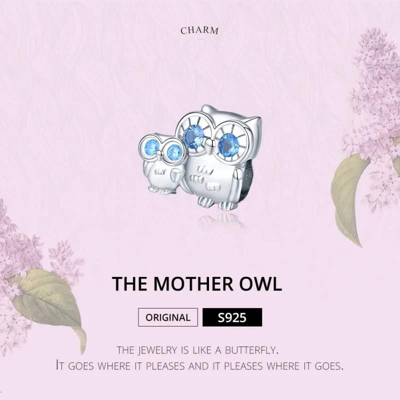 (image for) Pandora Style Silver Charm, Mother Owl - BSC238 - View 6