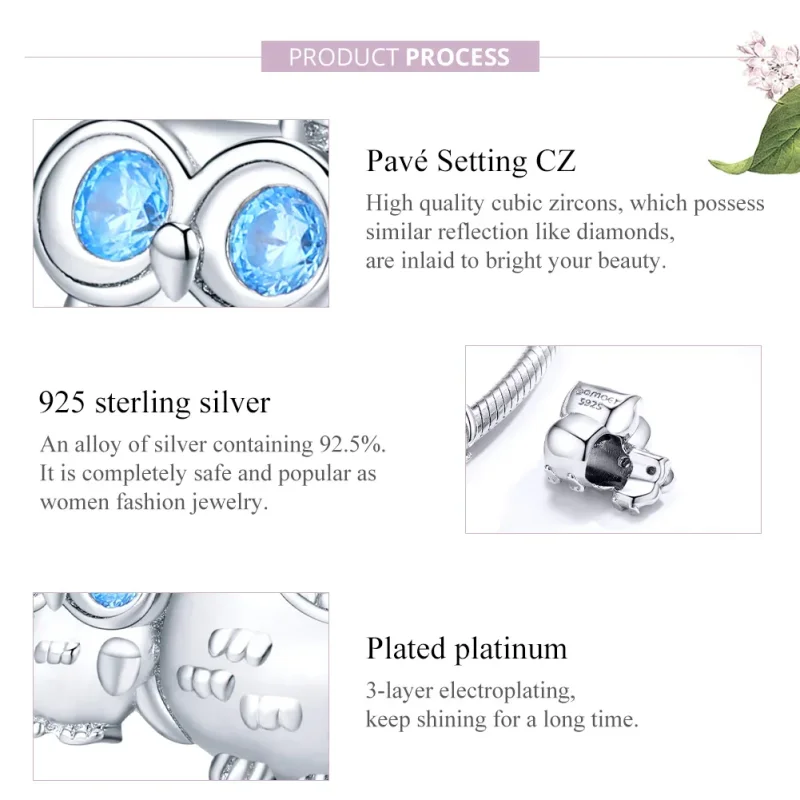 (image for) Pandora Style Silver Charm, Mother Owl - BSC238 - View 8