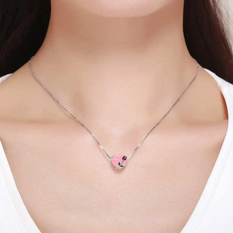 (image for) Pandora Style Silver Charm, Motherly Love Confession, Pink Enamel - SCC652 - View 6