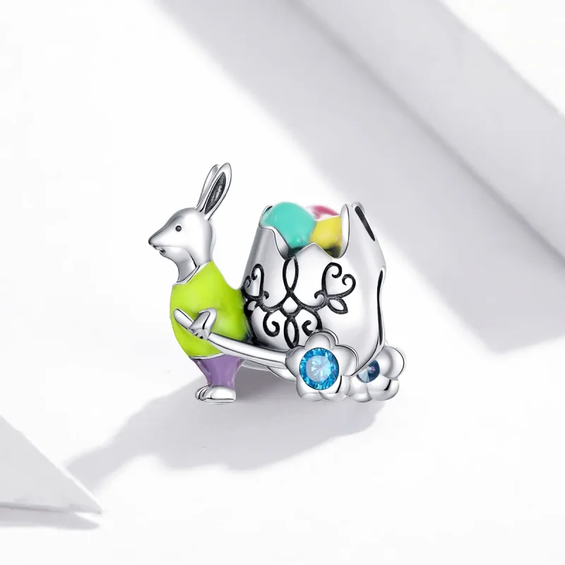 (image for) Pandora Style Silver Charm, Mr. Rabbit, Multicolor Enamel - SCC1755 - View 2